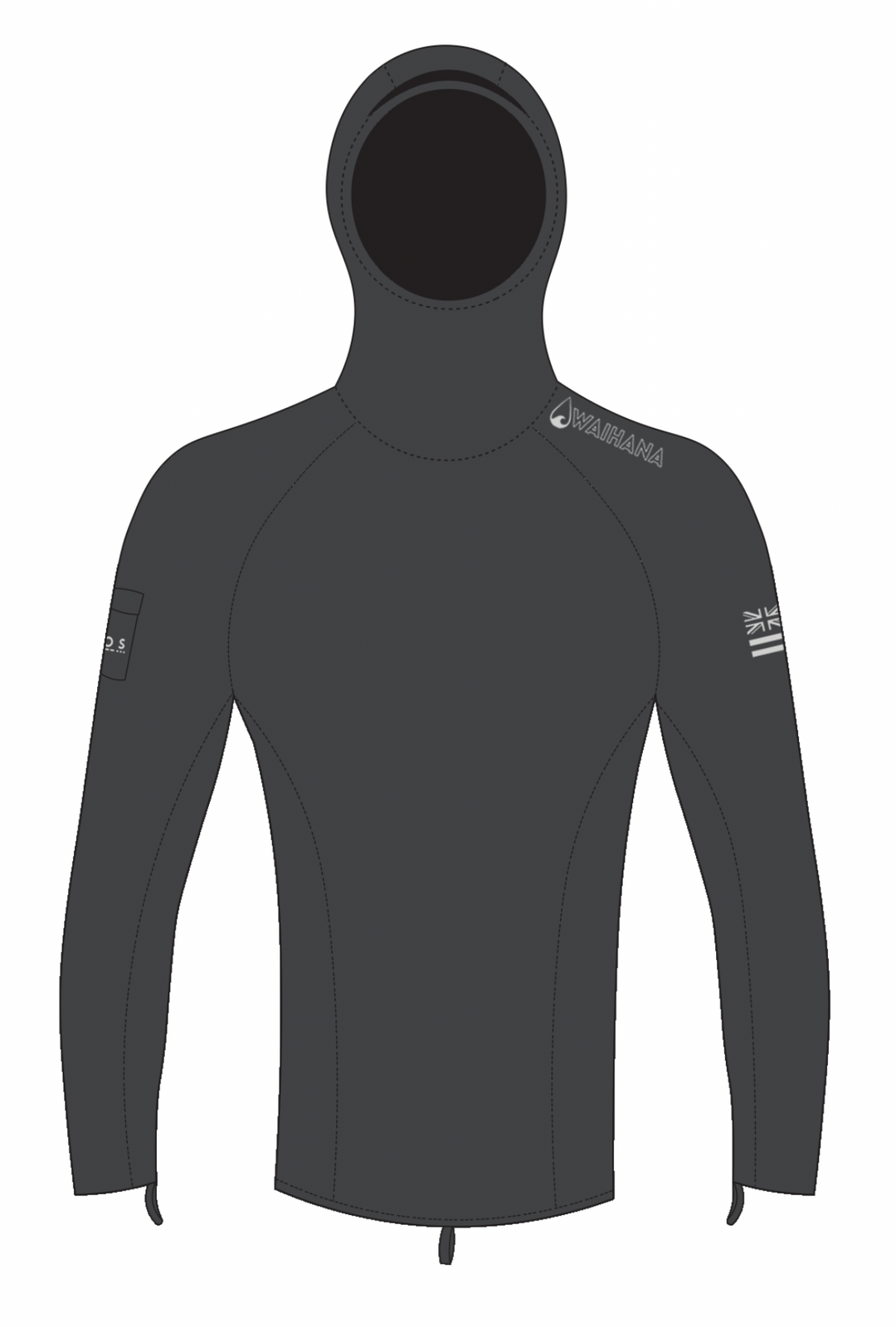 Anthracite Carvico Hooded Surf Rashguard