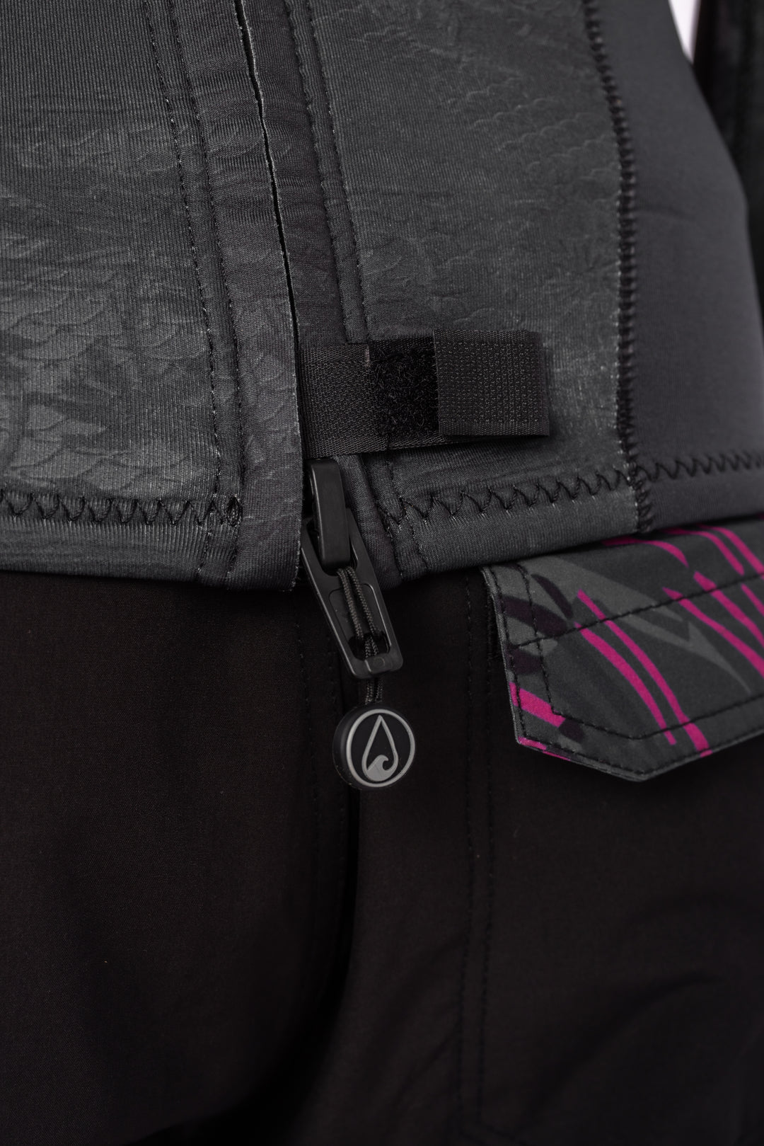 Men's Black Tropicam Rear-zip Surf Top