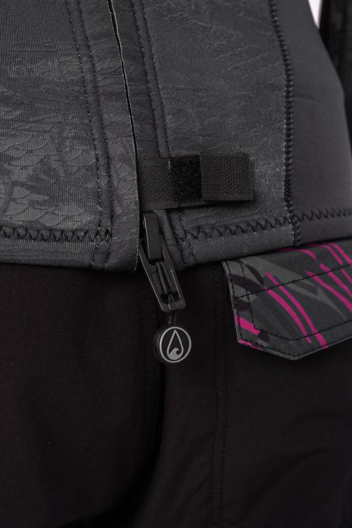 Men's Black Tropicam Rear-zip Surf Top