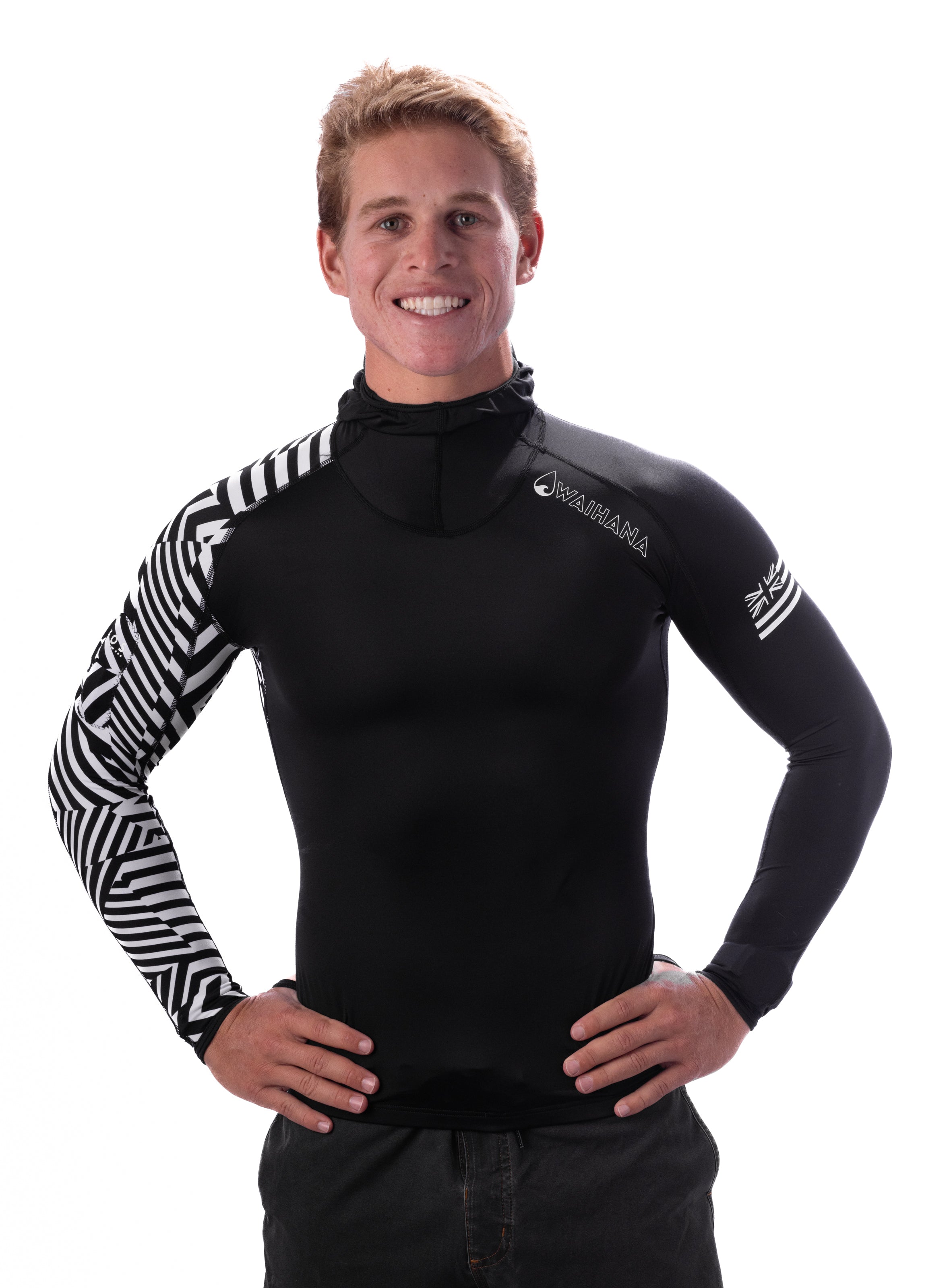 Black Carvico Hooded Surf Rashguard – WAIHANA